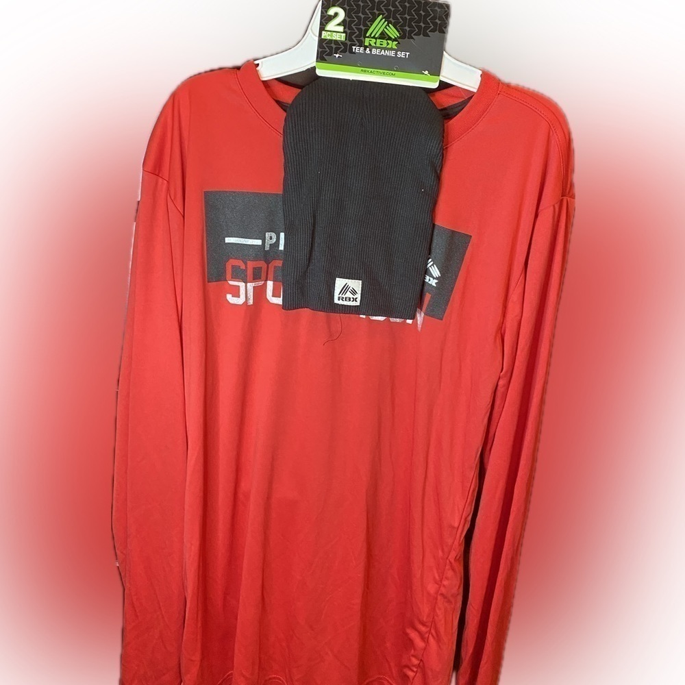 RBX kids 2 piece set long sleeve with beanie hat new with tags